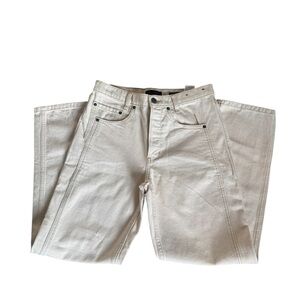 Banana Republic Premium Denim Ranger High-Rise Straight Jeans - Size 27 Ecru